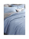 SteweHome Set Kids Double Duvet Cover With 2 Cotton Blue Pillowcases 200x220cm