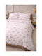 SteweHome Set Kids Double Duvet Cover With 2 Cotton Pink Pillowcases 200x220cm