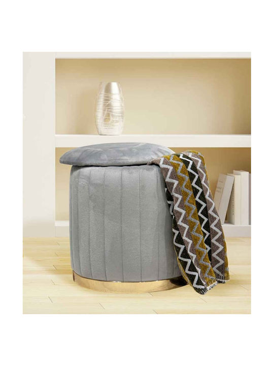 Living Room Stool Upholstered with Gold Fabric 38x38x38cm