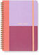 Academic Diary Spiral Letts Colour Block 2026-2027 Daily A5 Multilanguage Raspberry 27-031899