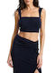 Γυναικείο Crop Top με Τιράντες Blue