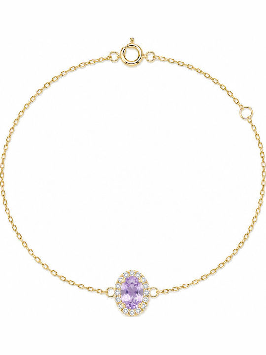Jooliete Women's Rosette Bracelet Gold Plated Silver with Zircon BS1970MB