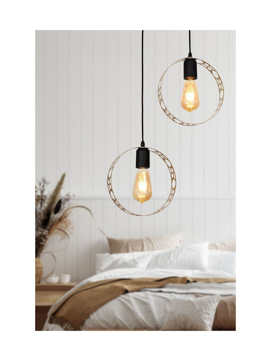 SteweHome Black Pendant Ceiling Light with E27 Socket 70x35cm