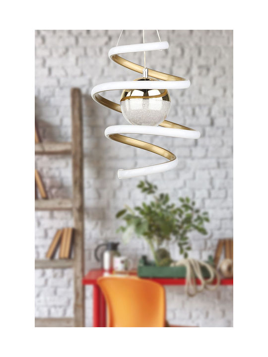 SteweHome Κρεμαστό Φωτιστικό Λευκό LED 75x25x71εκ.