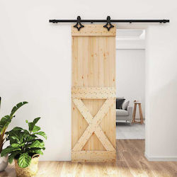 Vidaxl Ușă Glisantă Natur Negru 70 X 210 Cm