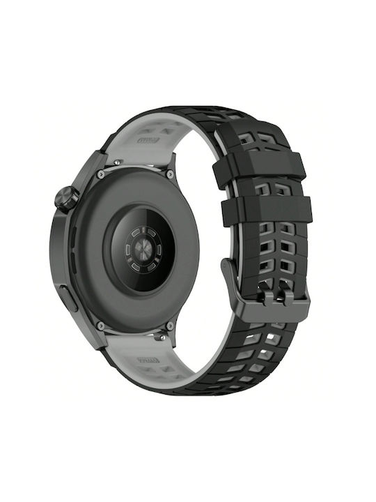 Tragbare Bänder Silikon Rugged Grid Amazfit GTR 4 46mm Schwarz Grau