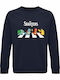 Sweatshirt Organic Unisex " Starters Pokemon Fanart " French Navy