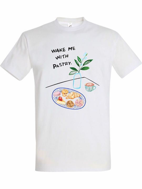 T-shirt Unisex " Wake Me Pastry Summer Watercol...