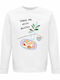 Sweatshirt Organic Unisex " Wake Me Pastry Summer Watercolor " White