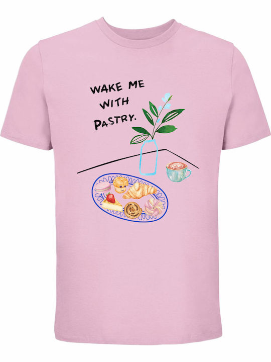 T-shirt Unisex " Wake Me Pastry Summer Watercol...
