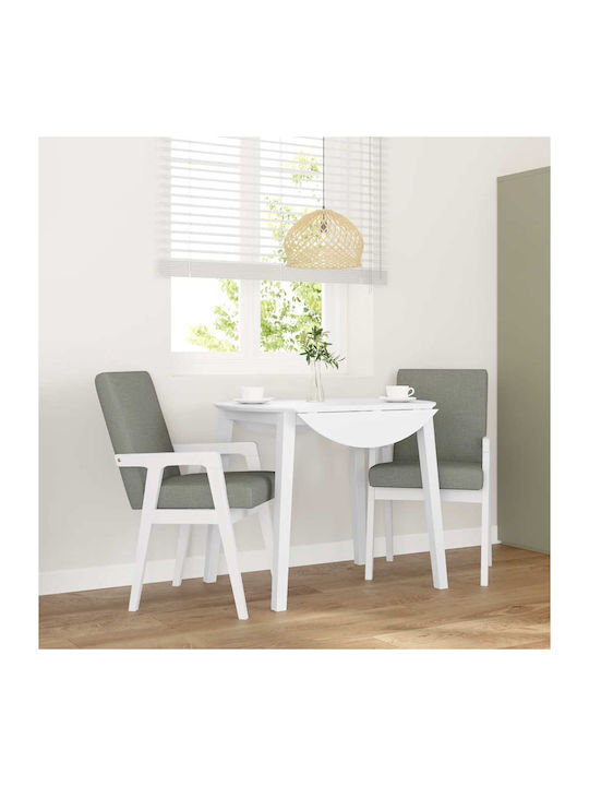 Wooden White Dining Chairs 2 Pieces 50x62.5x86.5cm