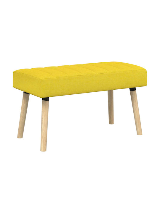 Dining Bench With Soft Yellow Fabric Upholstery 80x40x46cm