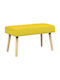 Dining Bench With Soft Yellow Fabric Upholstery 80x40x46cm
