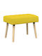 Dining Bench With Soft Yellow Fabric Upholstery 60x40x45cm