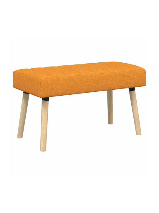 Dining Bench With Dark Yellow Fabric Upholstery 80x40x46cm