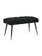 Velvet Dining Bench Black 80x40x46cm