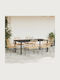 Garden & Outdoor Furniture Set Dining Room 7 Pieces Black with Pillows