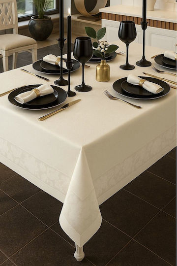 SteweHome Tablecloth With Lace Beige 160x220cm
