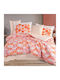 Hobby Home Set Huse Pentru Pilote 200x220cm Dublu Cu 2 Fețe De Pernă Și 1 Cearceaf Coral