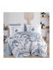 Hobby Home Set Huse Pentru Pilote 200x220cm Dublu Cu 2 Fețe De Pernă Și 1 Cearceaf Denim