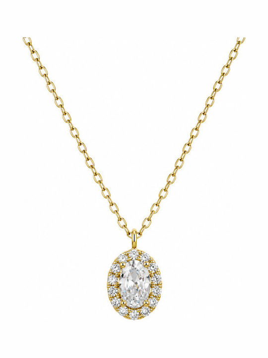 Jooliete Halskette Rosette aus Vergoldetem Silber mit Zirkon
