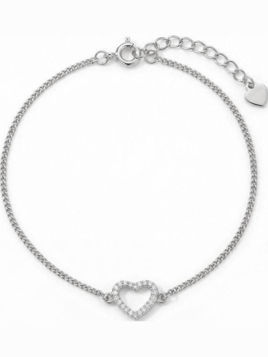 Kiriakos Gofas Women's Bracelet with Heart Design in Silver