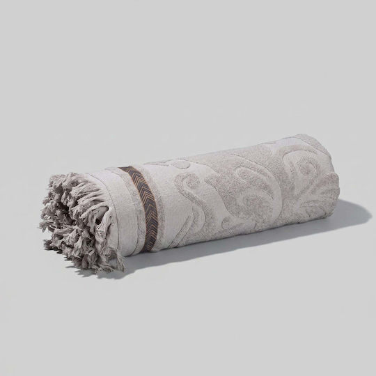 White Fabric Πετσέτα Θαλάσσης Βαμβακερή Γκρι 80x150εκ.