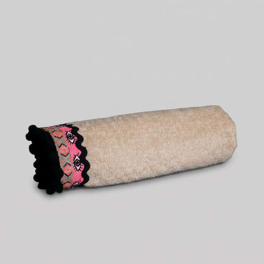 White Fabric Eye Patchwork Βαμβακερή Μπεζ 80x160εκ.