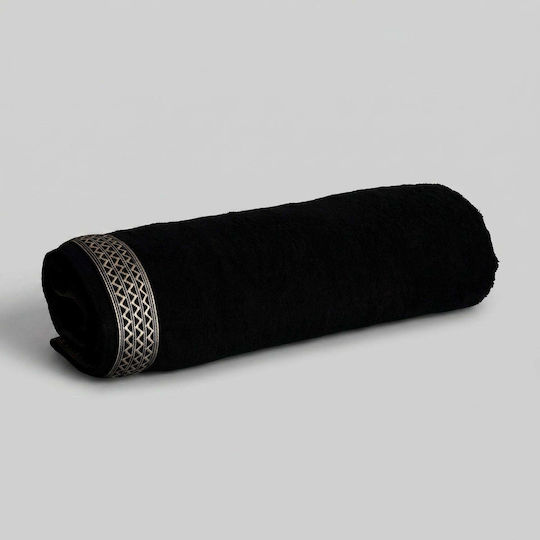 White Fabric Cotton Black Beach Towel 80x160cm