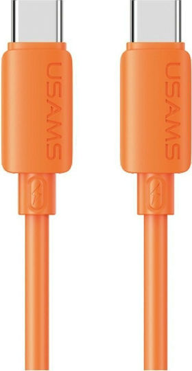 Usams USB 2.0 Cable USB-C Male - USB-C 60W Orange 1m SJ787USB03