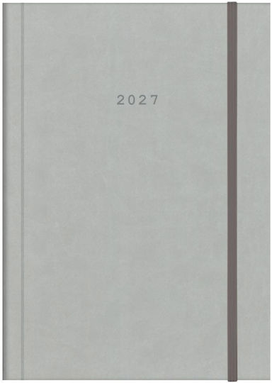 Next Ημερήσια Ατζέντα Velvet 2027 Γκρι 17x25εκ. (με Προσωποποίηση)