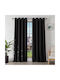 Joydeco Joydeco Verdunkelungsvorhänge Set mit Grommets Schwarz 140x240cm