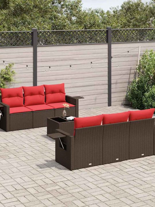 Garten- und Outdoor-Möbelsets 7 Stück Braun mit...