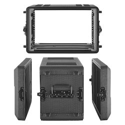 Θήκη Ραφιών Vevor 6u Βάθος 260 Mm Θήκη Πτήσης Rackmount Ρηχό Ράφι Θήκες Μικροφώνου Κατασκευή Πολυαιθυλενίου Εσοχές Περιστρεφόμενες Ασφάλειες Εύκολη Εγκατάσταση Ενισχυτή Ήχου Μίξερ Dj
