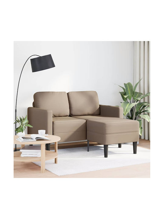 Ъглов Диван От Изкуствена Кожа Кафяв 125x118x85см