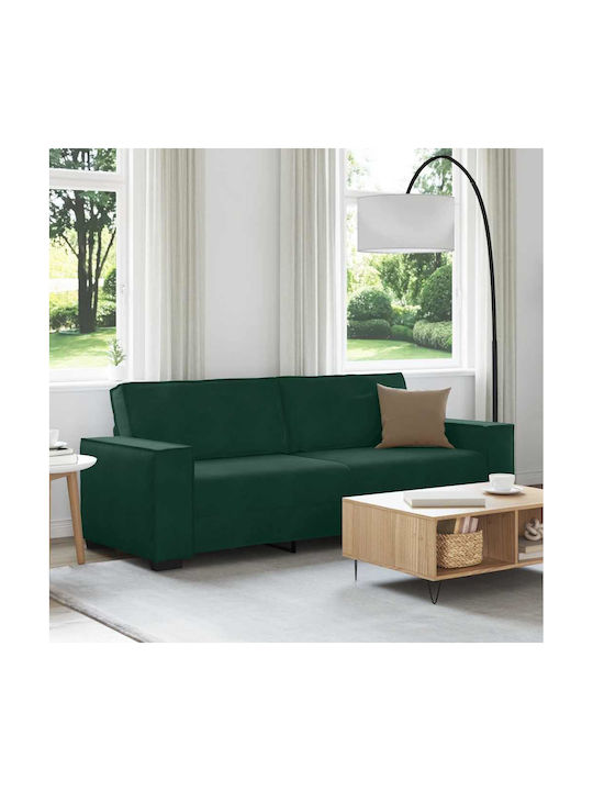 Three-Seater Velvet Green Couch 220x78x84cm