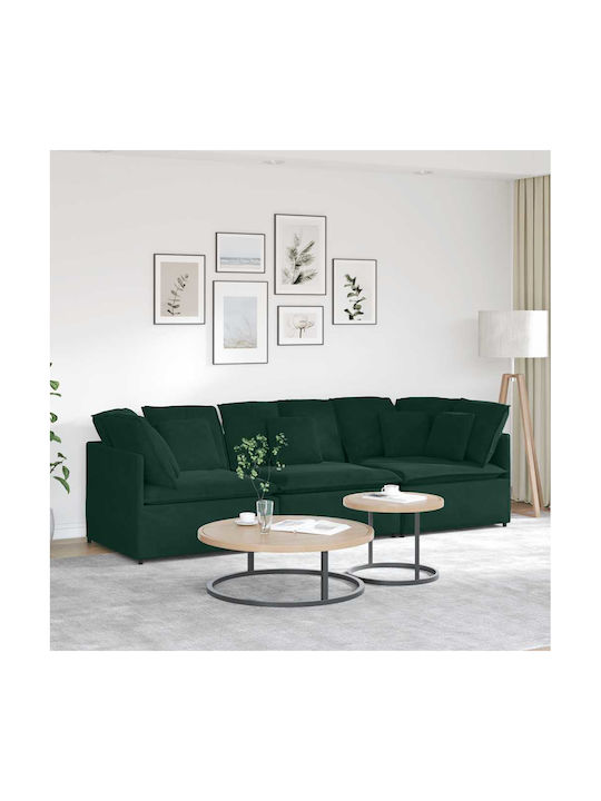 Vier Sitzer Samt Sofa Dunkelgrün 300x100x64cm