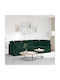 Vier Sitzer Samt Sofa Dunkelgrün 300x100x64cm