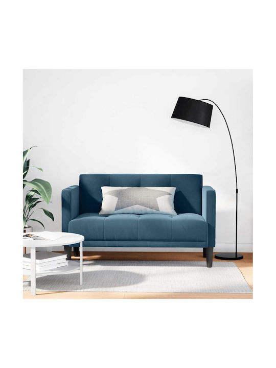 Two-Seater Velvet Blue Couch 124x67x74.5cm