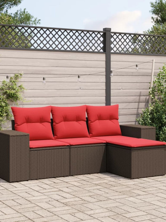 Παγκάκι Εξωτερικού Χώρου Rattan με Μαξιλάρια 55x62x69cm