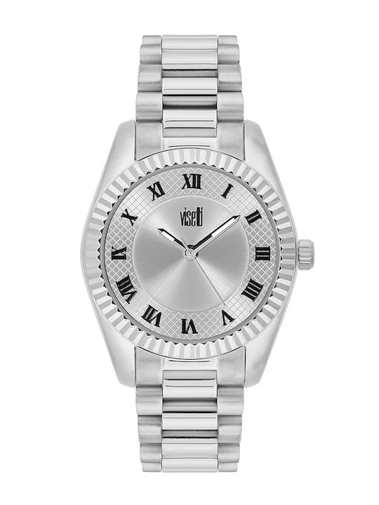 Visetti Womens Watch Battery with Silver Metal Bracelet