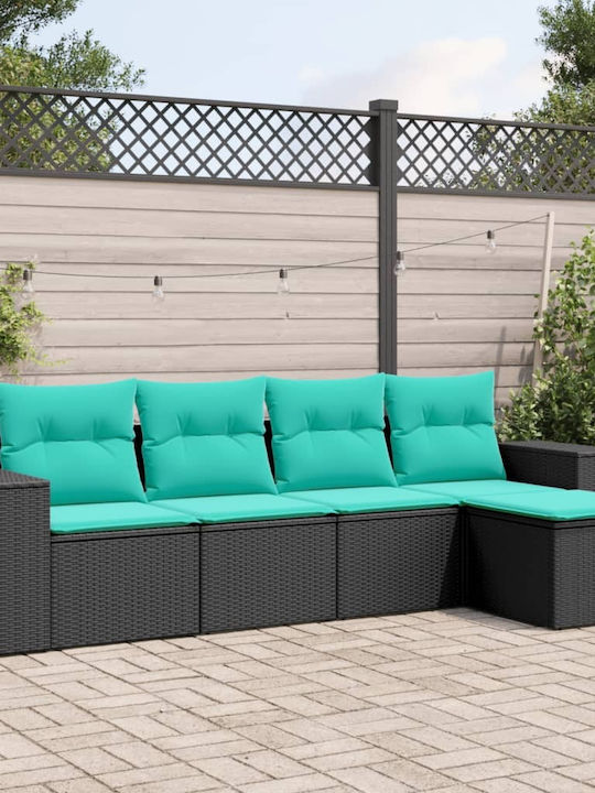 Outdoor Corner Sofa Rattan with Cushions 55x62x69cm