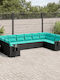 Corner Outdoor Sofa Rattan with Cushions 55x55x69cm