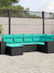 Outdoor Corner Sofa Rattan with Cushions 62x62x69cm