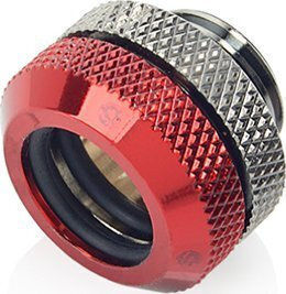 Bitspower Multi-link Adapter Connection Fitting Straight G1/4 Inch Ag On 12mm Ad Hardtube Black Glossy Red Bp-bseml-dbr