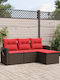 Canapea De Colț Pentru Exterior Din Rattan Cu Perne 55x62x69cm