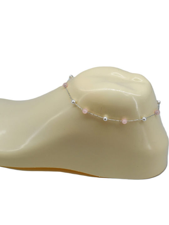Women's Pink Pearl and Bead Anklet Chain K.ank23-598