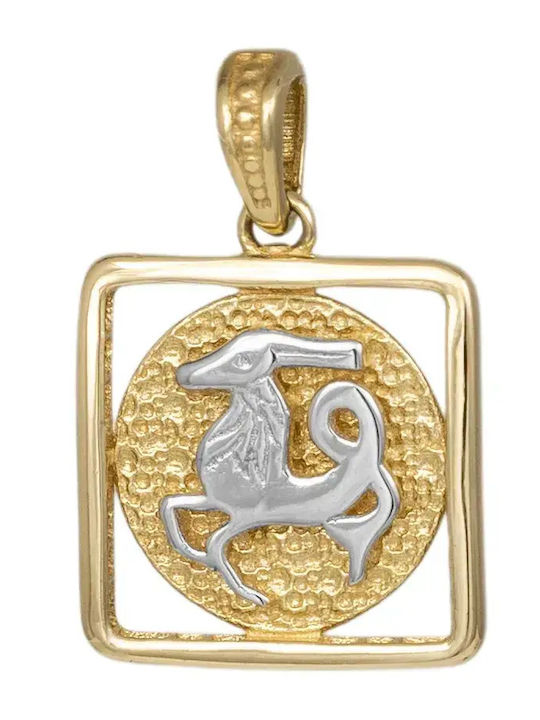 Charm Zodiac Sign Capricorn White Gold 9K