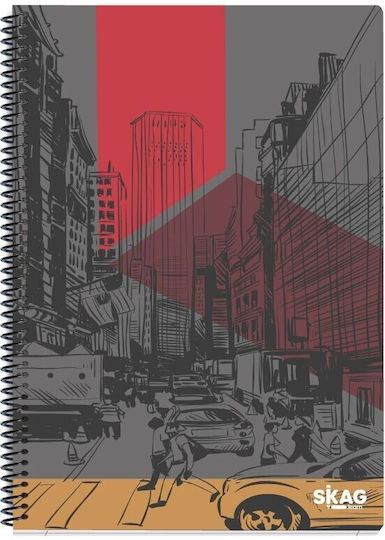 Skag Spiral Notebook Ruled A4 90 Paper Sheets 3 Subjects