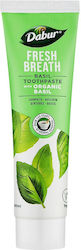 Dabur Fresh Breath Organic Basil Pastă de Dinți pentru Respirație Proaspătă cu Busuioc Organic 100ml